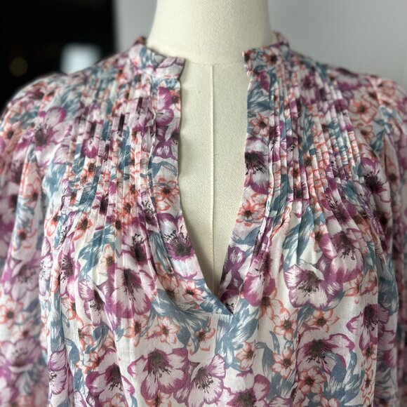 Isabel Marant Etoile Mid-Length Floral V-Neck Dress Size FR 36 - Picture 3 of 11